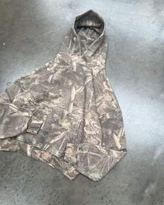 เสื้อฮู้ดดี้ซิปแบบวินเทจพิมพ์ลายดิจิตอลขนาดใหญ่พิเศษ ผ้าฝ้าย 100% หนัก 420GSM ลายพรางต้นไม้ สำหรับผู้ชาย ขายดี - Product Image 1