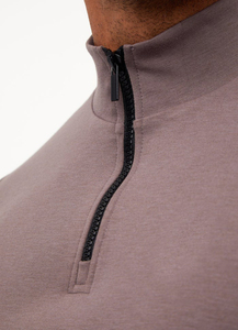 Sweat-shirt thermique oversize en coton/fibre de bambou avec quart de zip, personnalisable avec logo, pour homme, à demi-zip, teint uni, hiver - Product Image 6
