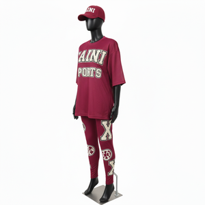 Conjunto de camiseta de malla de alta calidad y leggings elásticos para mujer, tela suave y transpirable de 160 GSM con logotipo personalizado, conjuntos para mujer - Product Image 4