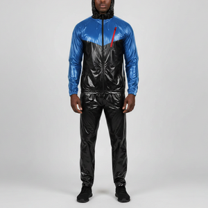 ชุดซาวน่าโพลีเอสเตอร์/ไนลอนแบบกำหนดสีได้ 2 ชิ้น ชุดออกกำลังกายลดน้ำหนักสำหรับผู้ชาย เอวยางยืด ระบายอากาศได้ดี เป็นมิตรกับสิ่งแวดล้อม - Product Image 1