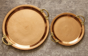 Plateau de service rond en cuivre fait main vintage, vente en gros pour la décoration de la maison, hôtel, restaurant, bar, ustensiles de cuisine, décoration de table 2026 - Product Image 5