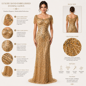 Luxury Beading & Sequin Mermaid Evening <b>Gown</b> with Sweetheart Neck | Women's Elegant Formal Wear OEM India 2026 New Arrival - Product Image 3