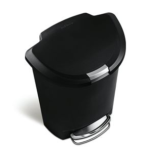 Bote de Basura de Plástico de 13 Galones con Tapa Deslizante Segura, Contenedor de Basura Negro para Cocina, 1 Unidad - Product Image 2