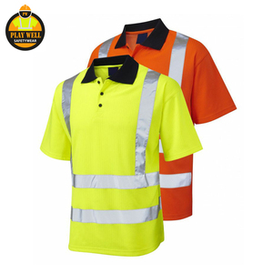 Hi Vis Safety Polo Reflective Work Polo Shirts <b>Fire</b> Resistant Hi Vis Polo Shirt With Reflector - Product Image 2