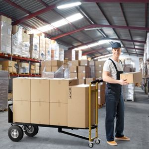 Chariot à main convertible en métal 3-en-1 avec 4 roues en caoutchouc pour un transport facile - Product Image 5