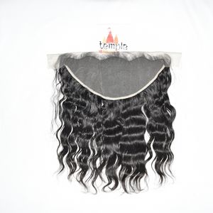 Extensions de cheveux humains 13*6 Frontal Braiding 100% non traités, ondulation profonde, cheveux vierges indiens de temple, couleur naturelle noire, pour femmes, pour revendeurs - Product Image 1
