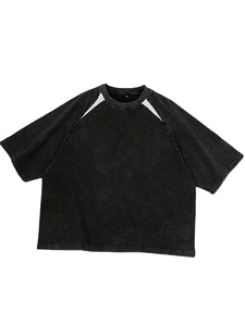 T-shirt formel pour homme à manches courtes surdimensionné, poids lourd 240 g/m², design à blocs de couleur contrastés, coupe ample, confortable et respirant - Product Image 6