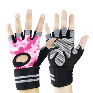 Gokopm <b>Half</b> Finger Gym Gloves Nylon Mesh Breathable Adjustable Wrist Strap Fasten Non <b>Slip</b> Weight Lifting Fitness Unisex - Product Image 5