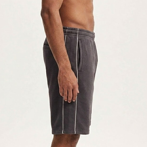 Shorts pour hommes en coton 100% sur mesure OEM/ODM, style ample et décontracté, logo brodé personnalisé, taille élastique, séchage rapide - Product Image 5