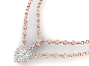 REYES – colliers en or massif 14 carats en forme de cœur, Moissanite de 5.53 carats, sur mesure, pour femmes, cadeau de mariage de luxe, bijoux fins - Product Image 4