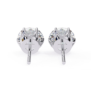 Boucles d'oreilles clous en moissanite ronde de 7 mm, or massif 10 carats, légères et étincelantes, bijoux fins pour femmes - Product Image 4