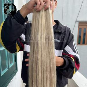 Extensiones de cabello humano de trama recta Remy Premium 100%, todos los colores, trama de máquina doble, extremos dibujados individuales, cabello Hali de Vietnam - Product Image 1