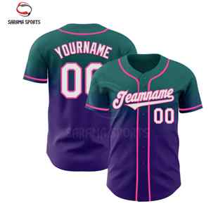 Custom Button Baseball Jersey with Solid Color Body and Simple Stripe Design on Sleeves for Teamwear and OEM Orders - Product Image 1