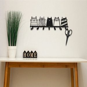 CIFbuy Appendiabiti da Parete Moderno con 7 Ganci, Elemento Decorativo a Forma di Gatto, Alta Qualità per Abbigliamento e Borse - Product Image 6