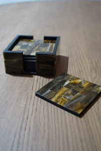 Colección de Posavasos de Cuerno Rústicos y Elegantes, Posavasos de Cuerno Naturales Hechos a Mano para Regalos, Posavasos de Cuerno con Estilo para Decoración de Comedor, Premium B - Product Image 5