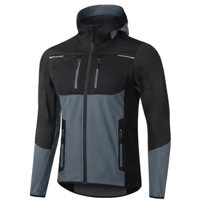 Men's Windproof Fleece <b>Jacket</b> Color Blocking Hooded Zipper Closure Sporty Style Autumn Wear Regular Fit Black <b>Lime</b> <b>Green</b> - Product Image 6