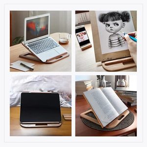 ขาตั้งแล็ปท็อปไม้ ดีไซน์มินิมอล พับได้ ใช้ได้กับ MacBook และโน้ตบุ๊ก  ออกแบบตามหลักสรีรศาสตร์ รูปทรงสี่เหลี่ยมผืนผ้า - Product Image 5