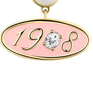 Pendientes Colgantes de Oro Rosa y Perlas Blancas con Colgante Decorativo Ovalado, Joyería Elegante de Moda para Mujeres y Niñas, para Bodas - Product Image 6