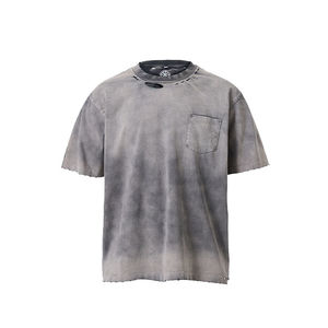 T-shirt Homme Personnalisé en Coton et Fibre de Bambou, Coupe Oversize, Respirant, Manches Longues, Effet Délavé et Vieilli, Toutes Tailles - Product Image 4