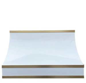 Hotte murale moderne blanche avec accents dorés, cheminée de cuisine décorative à évacuation pour usage domestique - Product Image 5