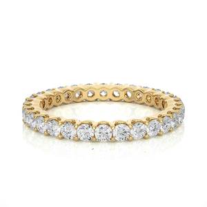 VVS1 Lab Made Round Diamond <b>Stacking</b> Band in 14K/18K Gold Engagement <b>Ring</b> Style Full Eternity Platinum Delicate Diamond <b>Ring</b> - Product Image 1