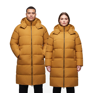 Veste longue matelassée grande taille à capuche, manches longues, chaude et épaisse pour l'hiver, en duvet, pour femmes et hommes - Product Image 1