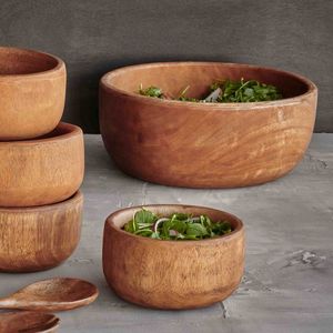 Tazón de Bambú Pulido Hecho a Mano de Alta Calidad, Altamente Personalizado, Tallado, para Ensaladas, Estilo Bohemio, Moderno, para el Hogar - Product Image 5