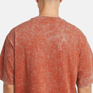 T-shirts en coton vintage délavé pour hommes, style hip-hop, avec logo personnalisé imprimé, vente en gros, streetwear, t-shirt délavé à l'acide - Product Image 5
