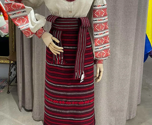 Ceinture en laine tricotée à la main de style ethnique, motif traditionnel, ceinture de style hippie - Product Image 4
