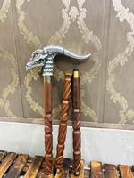 Bastón de Madera de Diseño con Cabeza de Dragón de Latón para el Día de San Valentín y Graduaciones