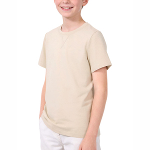 Camisetas escolares al por mayor con logotipo personalizado, cuello redondo, manga corta, camisetas de algodón para niños - Product Image 2