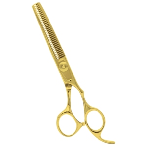 Tijeras de Peluquería de Lujo de Acero Inoxidable Chapadas en Oro de 24K de Calidad Premium, Afiladas, de Grado Profesional, con Mango Largo de 6.5 Pulgadas - Product Image 1