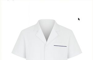 เสื้อกาวน์แพทย์สีขาว แขนสั้น คอปกแบบเว้า - Product Image 1
