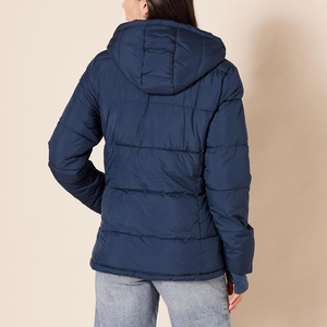 Hooded Collar Women's <b>Winter</b> Top Quality Bomber Puffer Jacket Printed Knitted Polyester Filled Casual Loose Fit Breathable Soft - Product Image 3