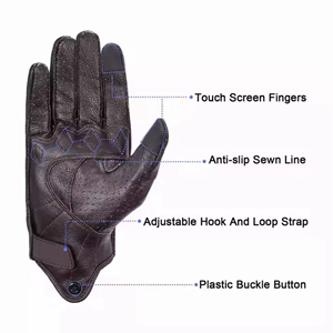Gants de moto Alpha Racing, hiver coupe-vent, été respirants, antidérapants, compatibles écran tactile, style rétro, perforés, pour sport et gym, anti-chute - Product Image 3
