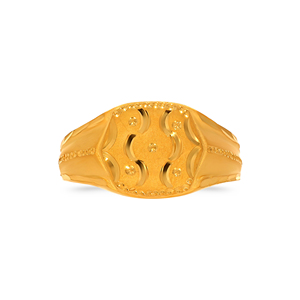 Imperial Octavia <b>Antique</b> Textured Gold <b>Signet</b> <b>Ring</b> for Men Vintage Octagon Designer Gold <b>Ring</b> Traditional Statement Jewelry - Product Image 3