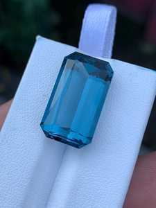 Topacio Azul de Londres, Corte Octogonal, Piedra Preciosa Suelta, Origen Brasil, Gema Natural Facetada, Piedra de Calidad - Product Image 6