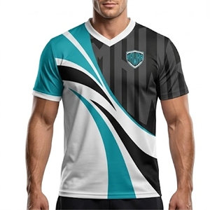 Maillot de football personnalisé à séchage rapide pour homme, maillot de foot par sublimation, t-shirt de fitness MAWRA MMA BJJ, kit d'équipe rayé, vêtements de sport d'entraînement - Product Image 1
