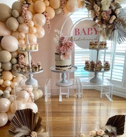 Support de gâteau de fleur en acrylique transparent de mariage support décoratif en acrylique transparent plinthes affichage carré ensemble de support de fête