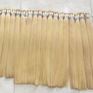 Venta al por mayor extensiones de cabello humano liso a granel logotipo personalizado y etiqueta cabello vietnamita en color platino - Product Image 6