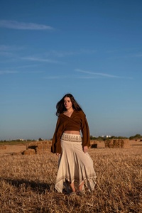 กระโปรงแม็กซี่ผ้าฝ้ายพิมพ์ลายบล็อกแฮนด์เมดสไตล์โบฮีเมียน  ทรงพลิ้วไหว  ลายชนเผ่า  ชุดฤดูร้อน  ของขวัญสำหรับเธอ - Product Image 4