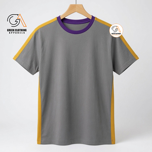 เสื้อยืดลำลองคอกลมแขนสั้นผ้าฝ้าย 100% สีมัสตาร์ดสำหรับผู้ชาย แบรนด์ Greek Clothing Apparels เป็นมิตรต่อสิ่งแวดล้อม - Product Image 3