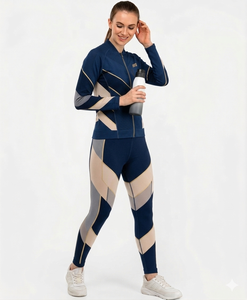 Conjunto Deportivo para Mujer, Reversible, con Cierre Completo, Cuello Alto, 100% Algodón, Sudadera Deportiva, Pantalones Jogger con Cintura Elástica, para Gimnasio y Entrenamiento - Product Image 4