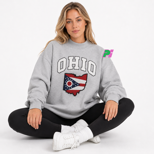 Sudadera OHIO para Mujer, Cuello Alto, Color Marrón, 100% Algodón, Estilo Urbano, Ecológica, Talla Grande, con Aplicaciones Personalizadas - Product Image 5
