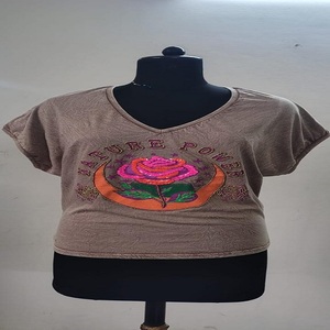 Women Cotton V Neck T Shirt Wholesale Manufacturer Supply for Best Price - Product Image 1