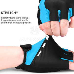 Guantes de Ciclismo de Medio Dedo, Negros y Amarillos, Transpirables, de Poliéster, Unisex, para Deportes al Aire Libre de Verano - Product Image 6