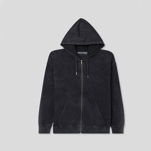 Pulls à capuche unisexe en coton mélangé délavé à l'acide, couleur unie, haute qualité, confortables, style streetwear pour homme, vente en gros, les plus vendus - Product Image 3