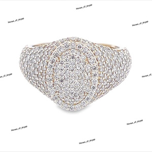Iced Out <b>Silver</b> <b>Ring</b> With Brilliant Moissanite Design Luxury <b>Mens</b> Fashion <b>Ring</b> Sparkling Bold Statement Jewelry - Product Image 3