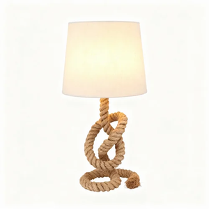 Handmade <b>Rope</b> Shaped Lamp Vintage Style Decorative <b>Rope</b> Table Lamp Nautical Theme Home Decor <b>Lighting</b> - Product Image 1