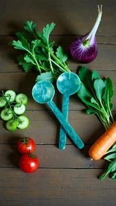 Ensemble de cuillères à salade en résine faites à la main, cuillère et fourchette à salade en résine avec effet marbre - Product Image 2